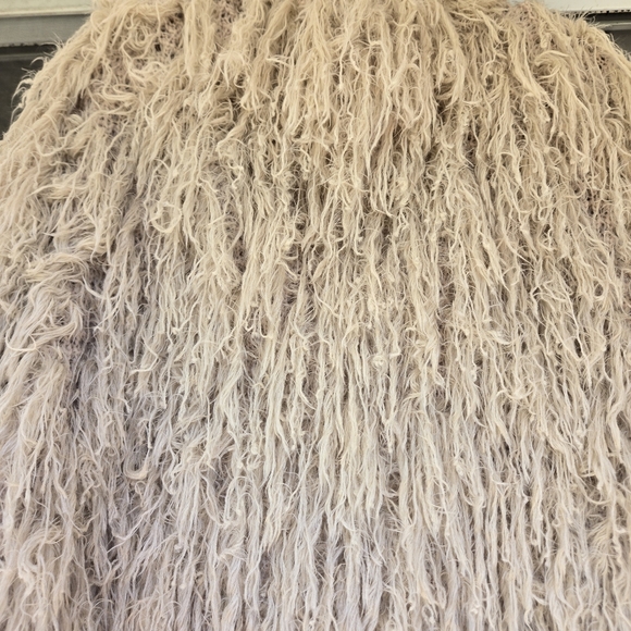 Free People Faithful Shaggy Cardigan Shacket Jacket In Sand Size S - Picture 7 of 9